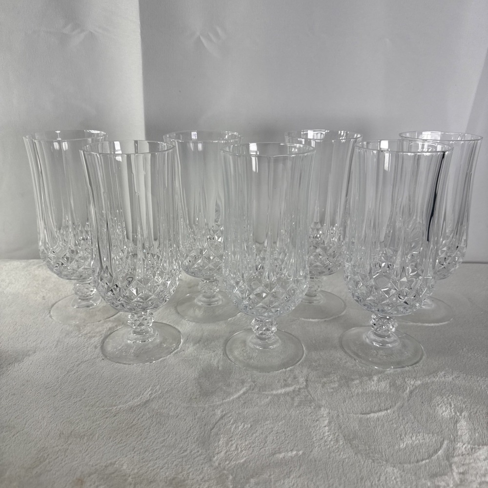 Cristal d'Arques Durand Longchamp Iced Tea / Water Glass 7" Tall 12 ounces,